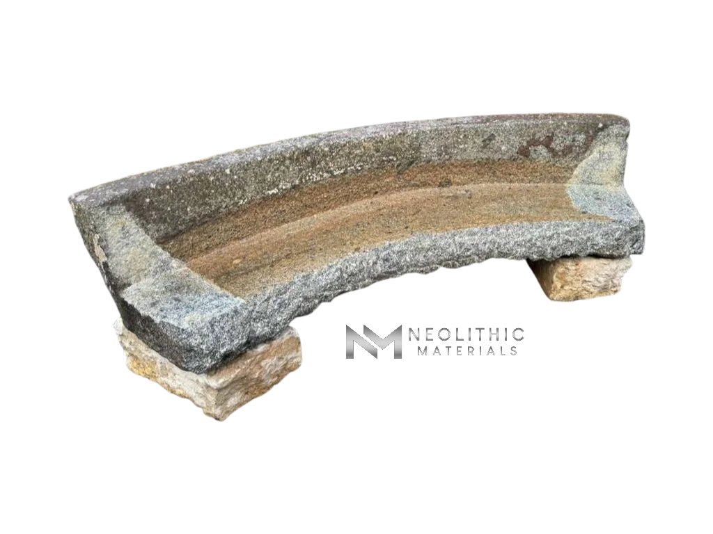 French Antique Granite Stone Mill used as Bench - Image 1